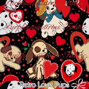 Retro Love Pups - Fabric