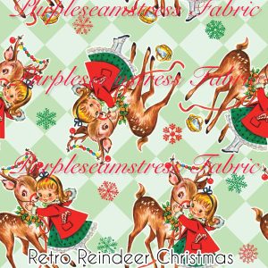 Retro Reindeer Christmas - Fabric