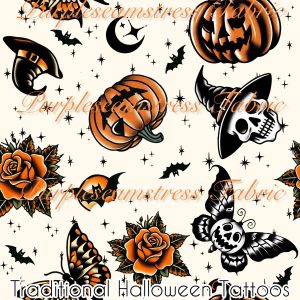 Traditional Halloween Tattoos - Fabric