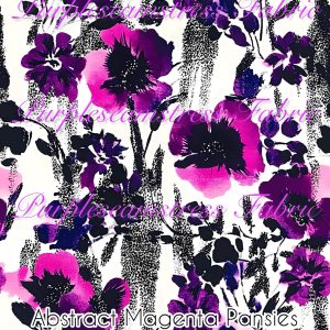 Abstract Magenta Pansies - Fabric