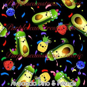 Avocado Dino & Friends - Fabric