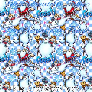 Blue Checkered Frosty - Fabric