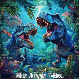 Blue Jungle T-Rex - Fabric