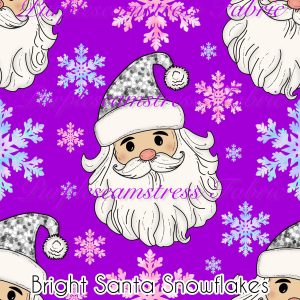 Bright Santa Snowflakes - Fabric