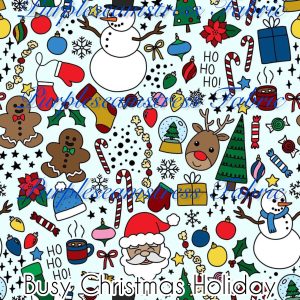 Busy Christmas Holiday - Fabric
