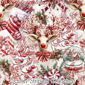 Candy Striped Christmas - Fabric