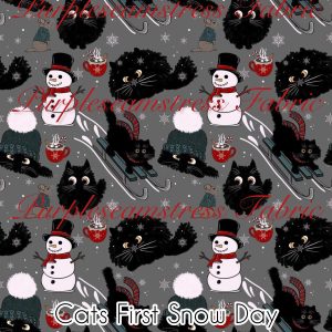 Cats First Snow Day - Fabric