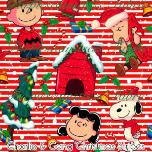 Charlie & Gang Christmas Stripes - Fabric