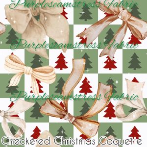 Checkered Christmas Coquette - Fabric
