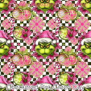 Checkered Pink Green Guy - Fabric