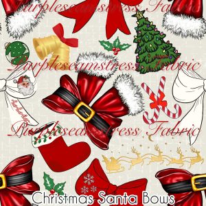 Christmas Santa Bows - Fabric