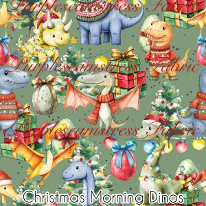 Christmas Morning Dinos - Fabric