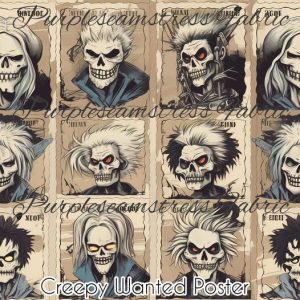 Creepy Wanted Poster - Fabric