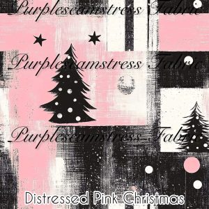 Distressed Pink Christmas - Fabric