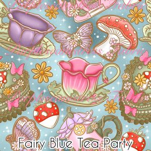 Fairy Blue Tea Party - Fabric
