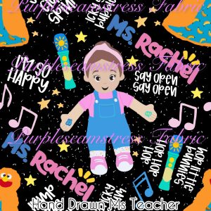 Hand Drawn Ms Teacher - Fabric