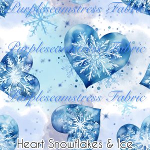 Heart Snowflakes & Ice - Fabric