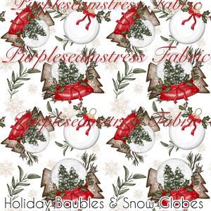 Holiday Baubles & Snow Globes - Fabric