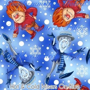 Hot & Cold Misers on Blue - Fabric