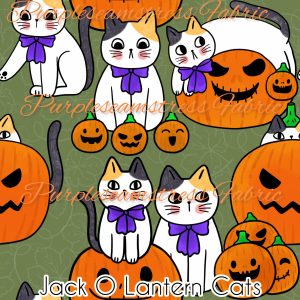 Jack O Lantern Cats - Fabric