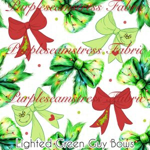 Lighted Green Guy Bows - Fabric