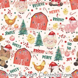 Merry & Bright Christmas Farm - Fabric