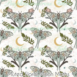 Muted Floral Moon Moth - Fabric