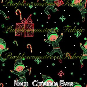 Neon Christmas Elves - Fabric