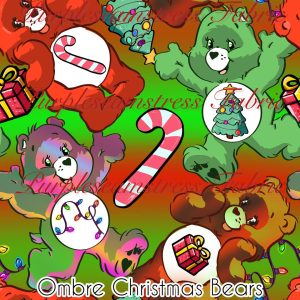 Ombre Christmas Bears - Fabric