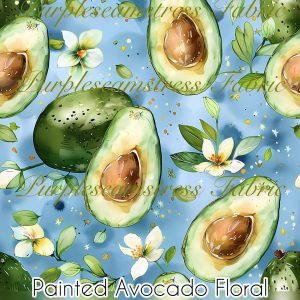 Painted Avocado Floral - Fabric