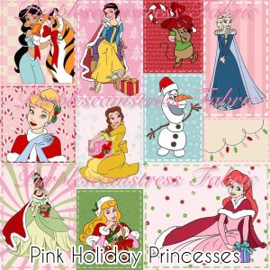 Pink Holiday Princesses - Fabric