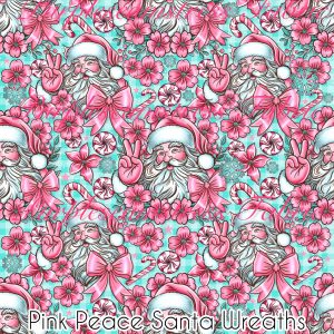 Pink Peace Santa Wreaths - Fabric