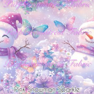 Pink Snowman Sparkle - Fabric