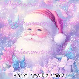 Pastel Sparkle Santa - Fabric