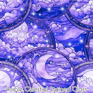 Purple Celestial Stained Glass - Fabric