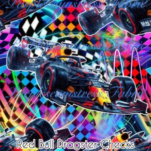 Red Bull Dragster Checks - Fabric