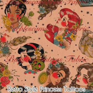 Retro Style Princess Tattoos - Fabric