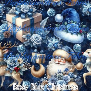 Rosy Blue Christmas - Fabric