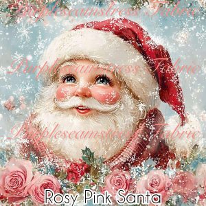 Rosy Pink Santa - Fabric