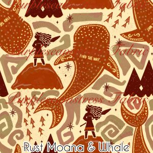 Rust Moana & Whale - Fabric