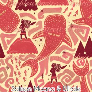Salmon Moana & Whale - Fabric