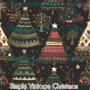 Simple Vintage Christmas Trees - Fabric