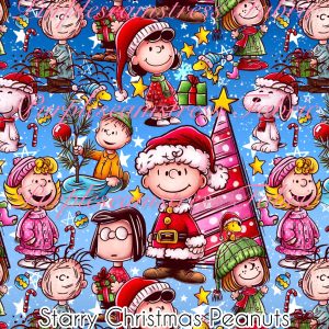 Starry Christmas Peanuts - Fabric