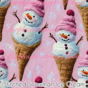 Stitch Snowman Ice Cream - Fabric