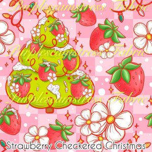 Strawberry Checkered Christmas - Fabric