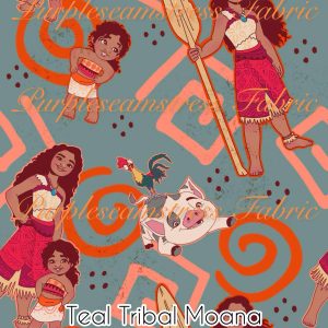 Teal Tribal Moana - Fabric