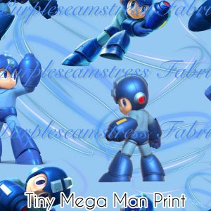 Tiny Mega Man Print - Fabric