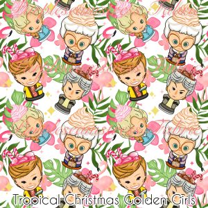 Tropical Christmas Golden Girls - Fabric