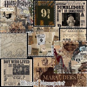 Wizard Newsprint - Fabric