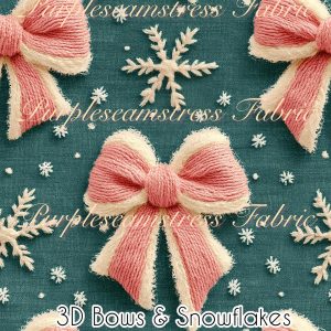 3D Bows & Snowflakes - Fabric
